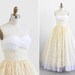 vintage 1950s wedding dress / 50s wedding dress / White and Ivory Lace and Tulle Wedding Gown