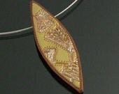 Gingko Leaf Necklace - Polymer Clay Necklace  - Pendant - Art Jewelry - Necklace -   Clay Jewelry - Silver Jewelry