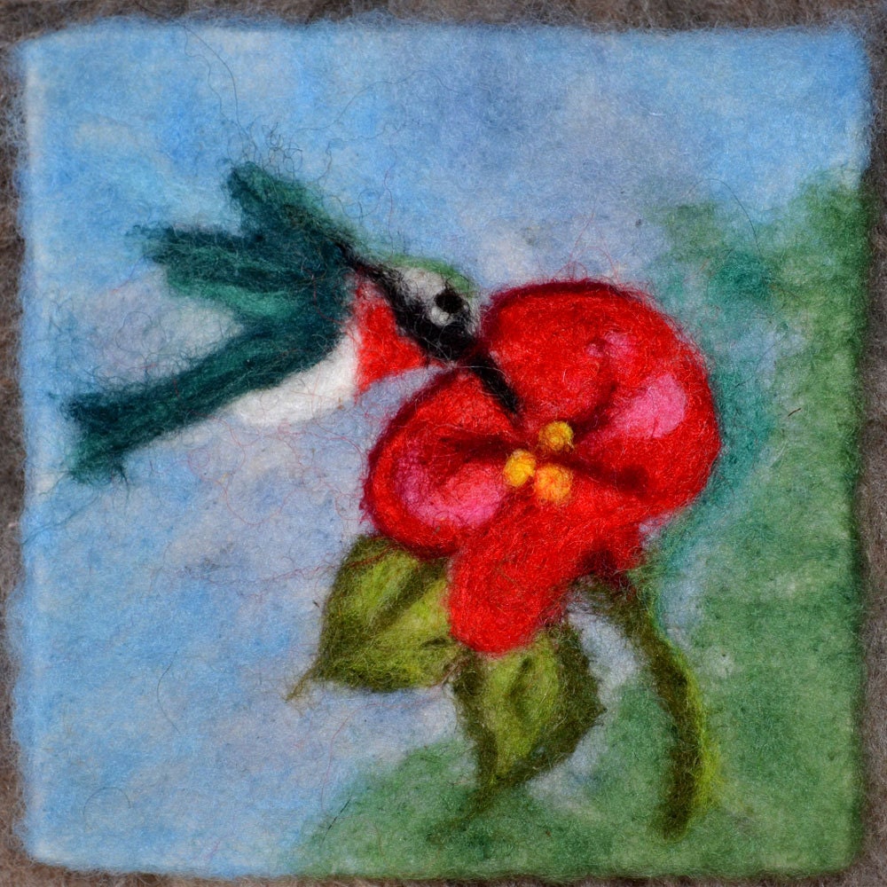 007 "Hummingbird" Thyme Tile Needle Felting Pattern Kit