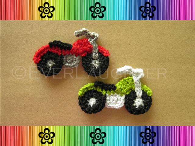 Motorcycle Applique - PDF CROCHET PATTERN