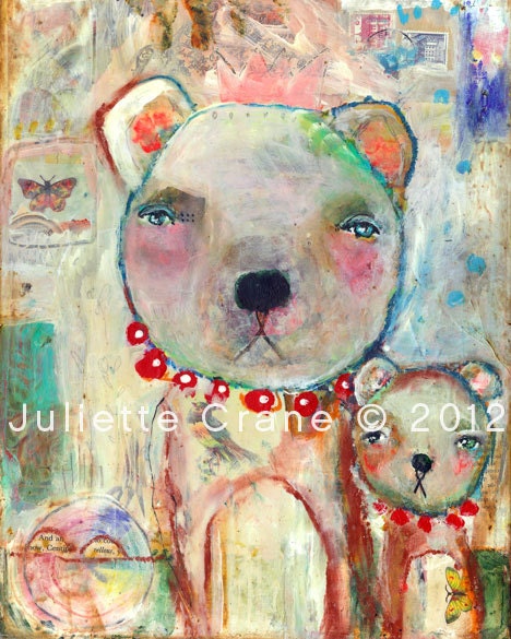 Animal Totem - With One Heart, Connected - 8x10 inch Print of the Original Painting by Juliette Crane