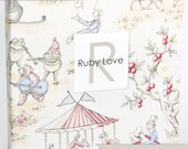 NEUTRAL Modern Baby Memory Book . Fairy Tale Toile Album