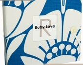 NEUTRAL Modern Baby Memory Book . Blue Petals Album