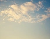 35% off SALE Summer Photograph, cloud, clouds, light blue, white, pale, faded, muted, puffy, romantic, women, sky photo - Fine Art Photogra
