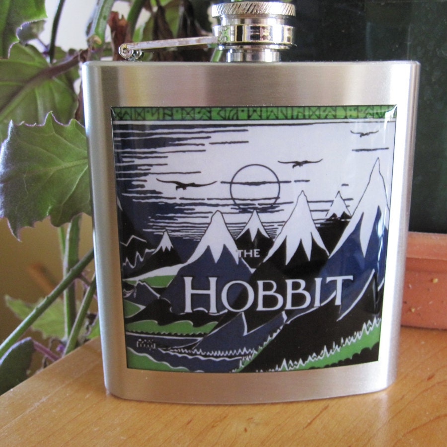 The Hobbit Vintage Book Cover Liquor Hip Flask
