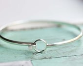Silver Wire Bracelet - Circle Hook