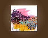 Pungent - 24 x 24, Original Modern Contemporary Acrylic PAINTING canvas, Textured Abstract Flower Art by Shanna