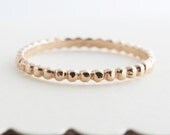 Gold Ring, Gold Band, Beaded Ring, Petite Ring, Wedding Band, 14K Gold Ring, Stacking Ring, Tula Jewelry.