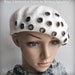 TAM Wool White BERET Gun Metal Grommets decorated, wool, TianaCHE