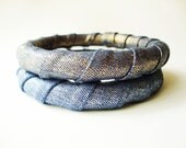 Metallic Coated Denim Stacking Bangle Bracelets