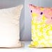 Vintage Scarf Pillow Cover Vera & CUBA, Decorative Throw Cushion Eco-Chic Upcycled Home Decor OOAK 24x24