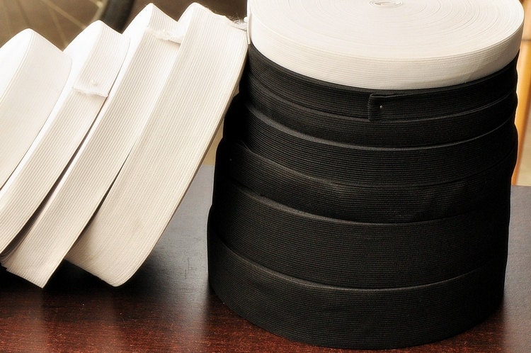 A roll  39 Yard black/white Super Elastic Band Rubber Band Cord --- Super Quality  1.5cm/2cm/2.5cm/3cm