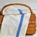 2 Two Blue striped towels French country Towels/ shabby chic kitchen / rustic kitchen / hostess gift / GIFT UNDER 50