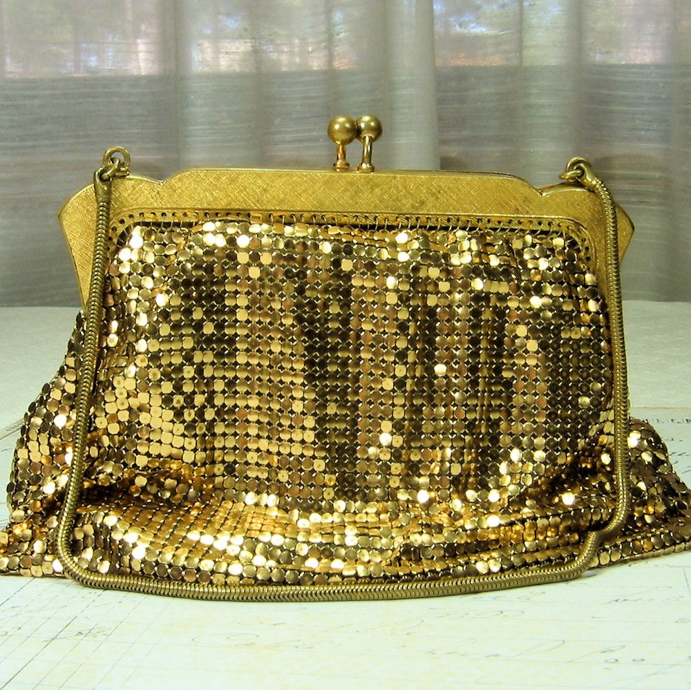 Vintage Gold Metal Mesh Purse