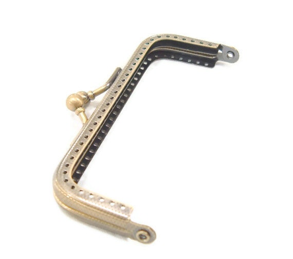 4 x 1.5 inch Antique Brass Sew-in Purse Frame  FREE U S SHIPPING