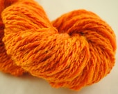 Orange handspun wool yarn - Oz The Great and Powerful