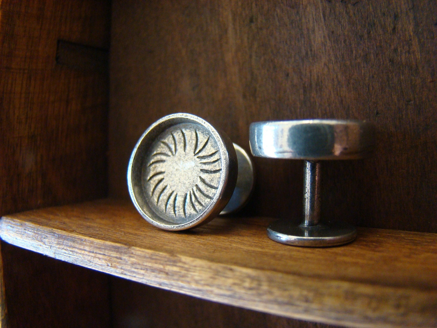 Pewter Cuff Links - Heirloom Quality Handmade 15mm Antique Silver - Comes with 15mm glass cabochons - The Perfect Gift for Guys