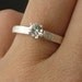 Engagement Ring Solitaire - Wood Grain, Tree Bark 4 Prong Setting
