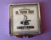 Antique Inspired Apothecary Potion Label Cobra's Venom Compact Makeup Mirror