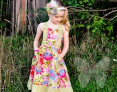 Girls Flower and Ruffles Summer Dress Size 7/8