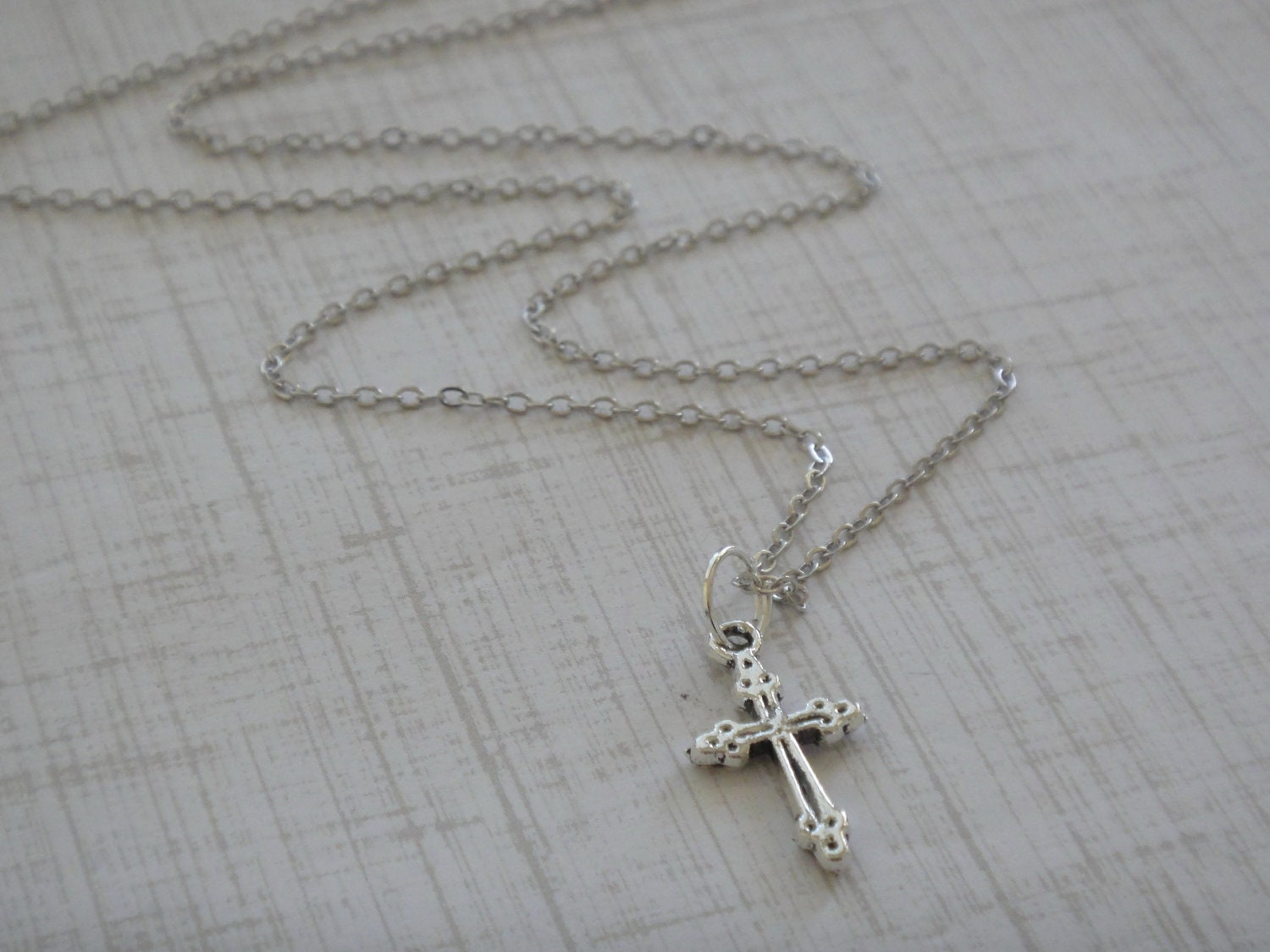 Antique Silver Cross Necklace