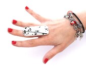 Cocktail Ring Glass  - big bold handmade cocktail ring -  ICE - 2.4 inch