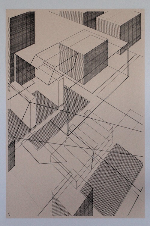 Grid objects 2, silkscreen print