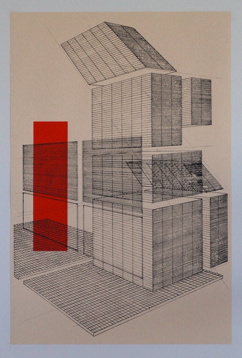 City center, silkscreen print