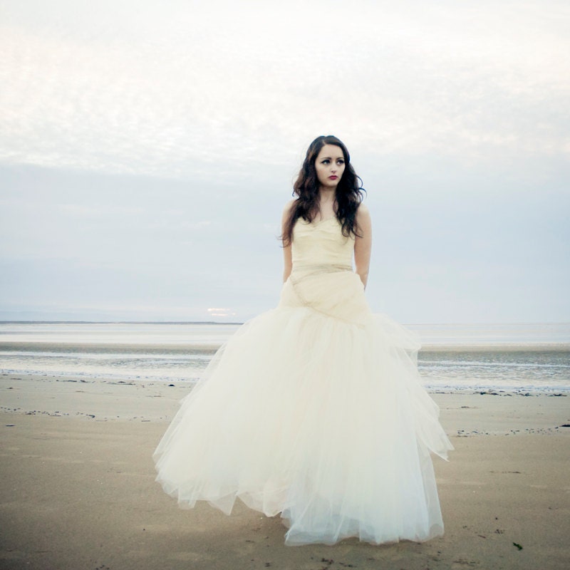 Champagne Tulle Wedding Gown - Claudia