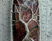 Tree of Life Pendant - Recycled Sterling Silver - Crazy Lace Agate