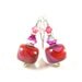 Hot Pink Red Glass Bead Earrings, Pink Red Purple Boro Lampwork Earrings, Pink Beadwork Earrings, Dangle Earrings - Fruit Smoothie