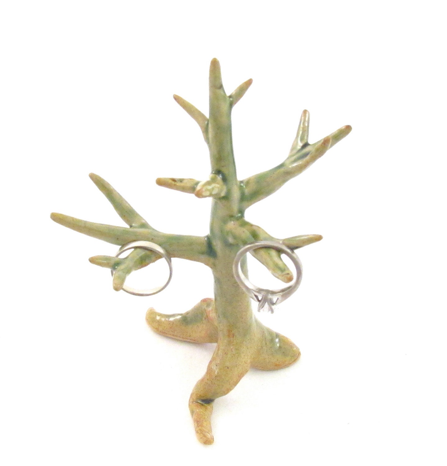Ring tree - melting green and gold