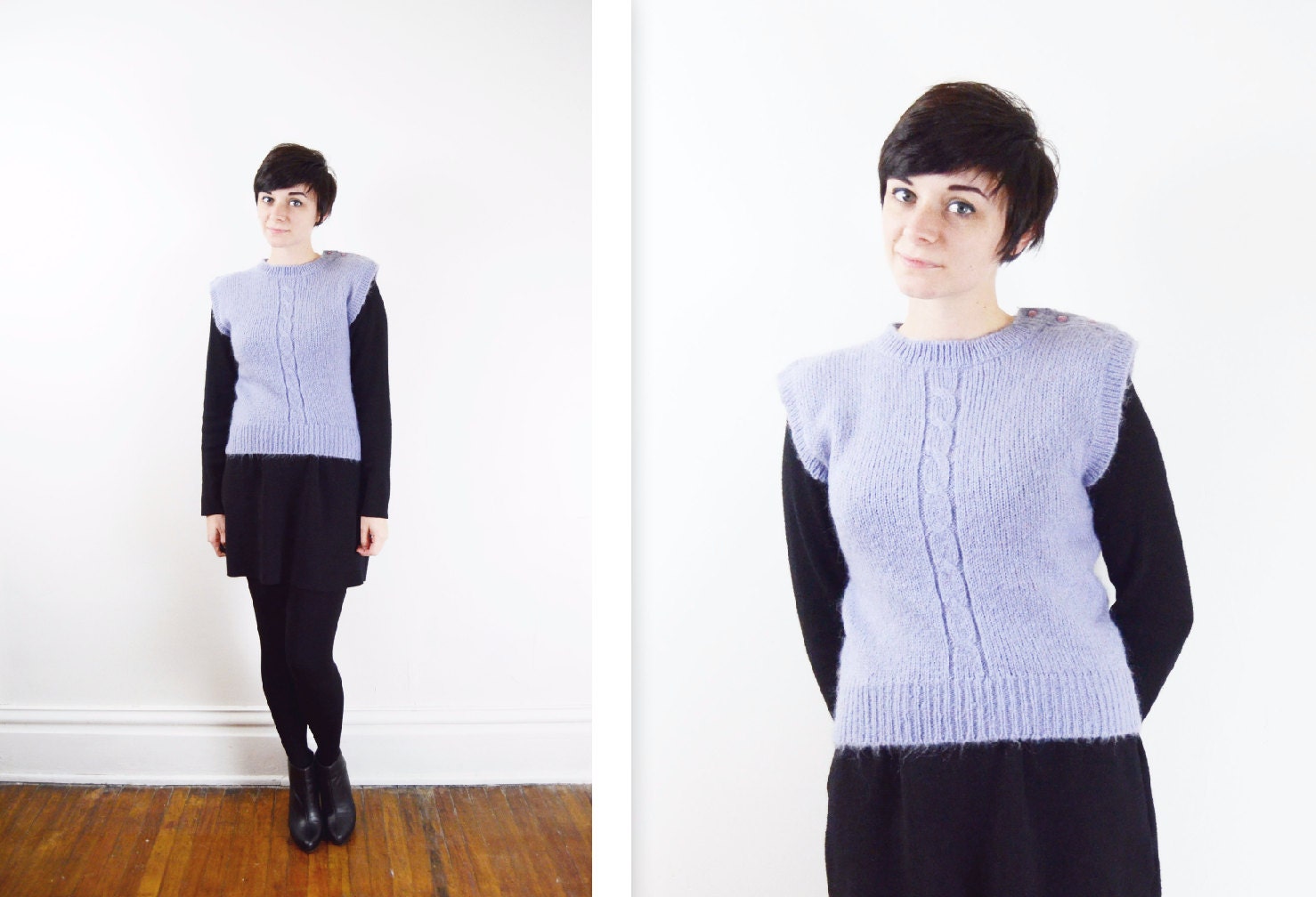 S A L E Lavender 1970s Sweater Vest - S/M