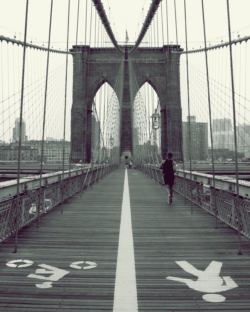 All Ways Lead To Brooklyn - Brooklyn Bridge traveling sex and the city Big apple NYC  New York New Yorker black and white photography