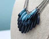 Blue fall ombre statement necklace