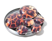 leopard print magnet set - made from recycled magazines, stocking stuffer