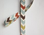Lanyard  ID Badge Holder - Village Chevron zig zag - Lobster clasp and key ring