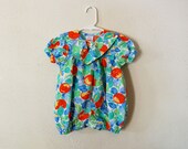 vintage hanna andersson baby girl peach romper - olliesvintage