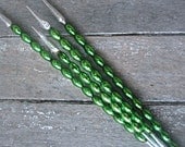 Vintage mercury glass pick, green made in Japan, 5 stems