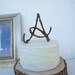 Rustic Wedding Cake Topper 6" Script Initial - Any Letter