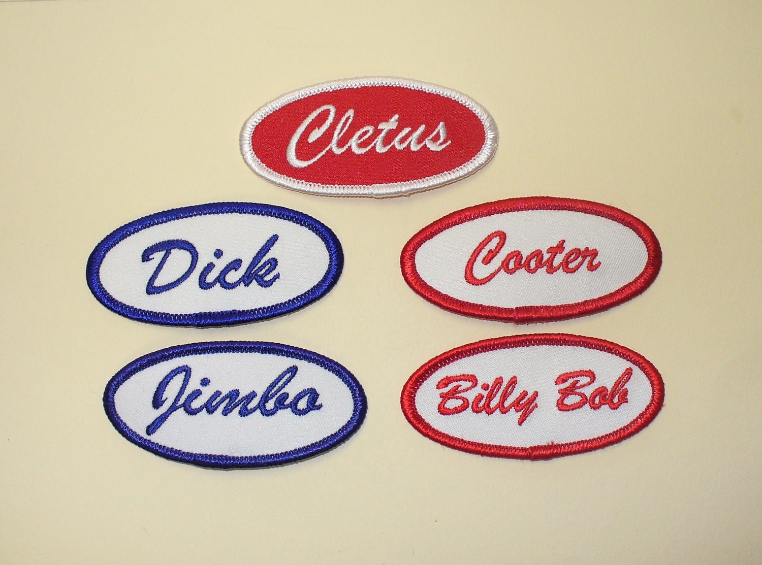 Vintage Iron On Name Work Patches DEADSTOCK