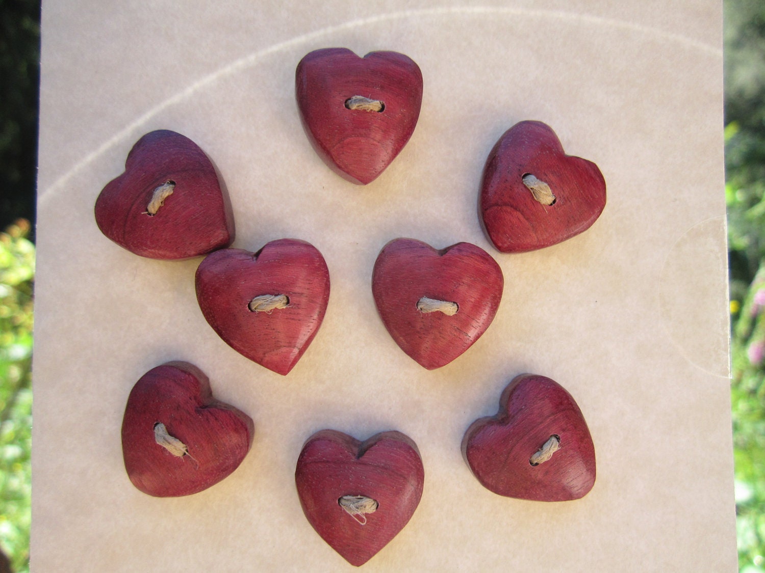 Custom Set- Heart Button Purple- in Reclaimed Purpleheart- Wooden Button- Knitting, Sewing, Craft Buttons
