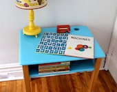 Vintage upcycled child's wood school desk painted