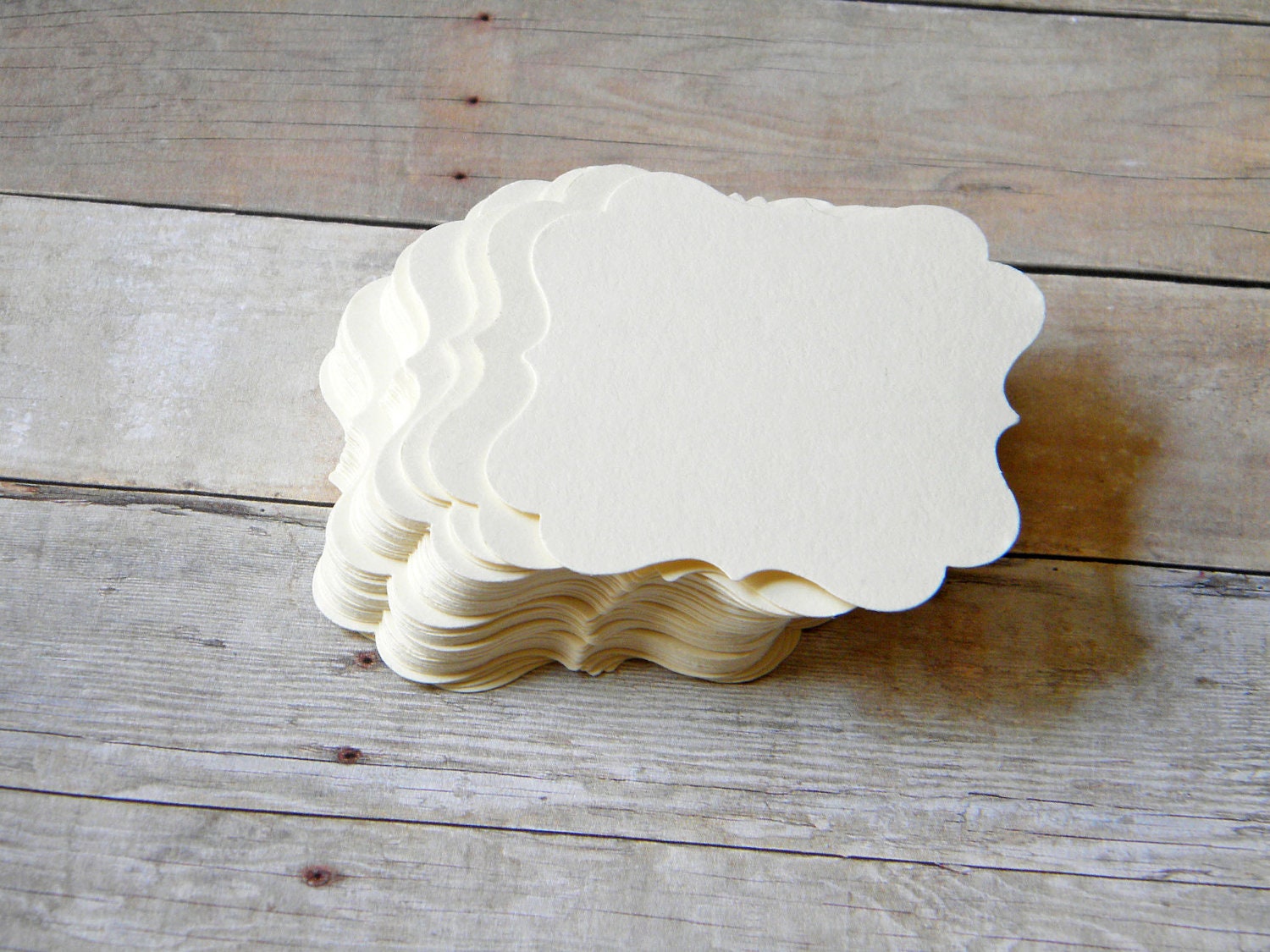 DIY Wedding Ivory Fancy Bracket  Placecards, Escort Cards, Buffet Table Cards Set of 50
