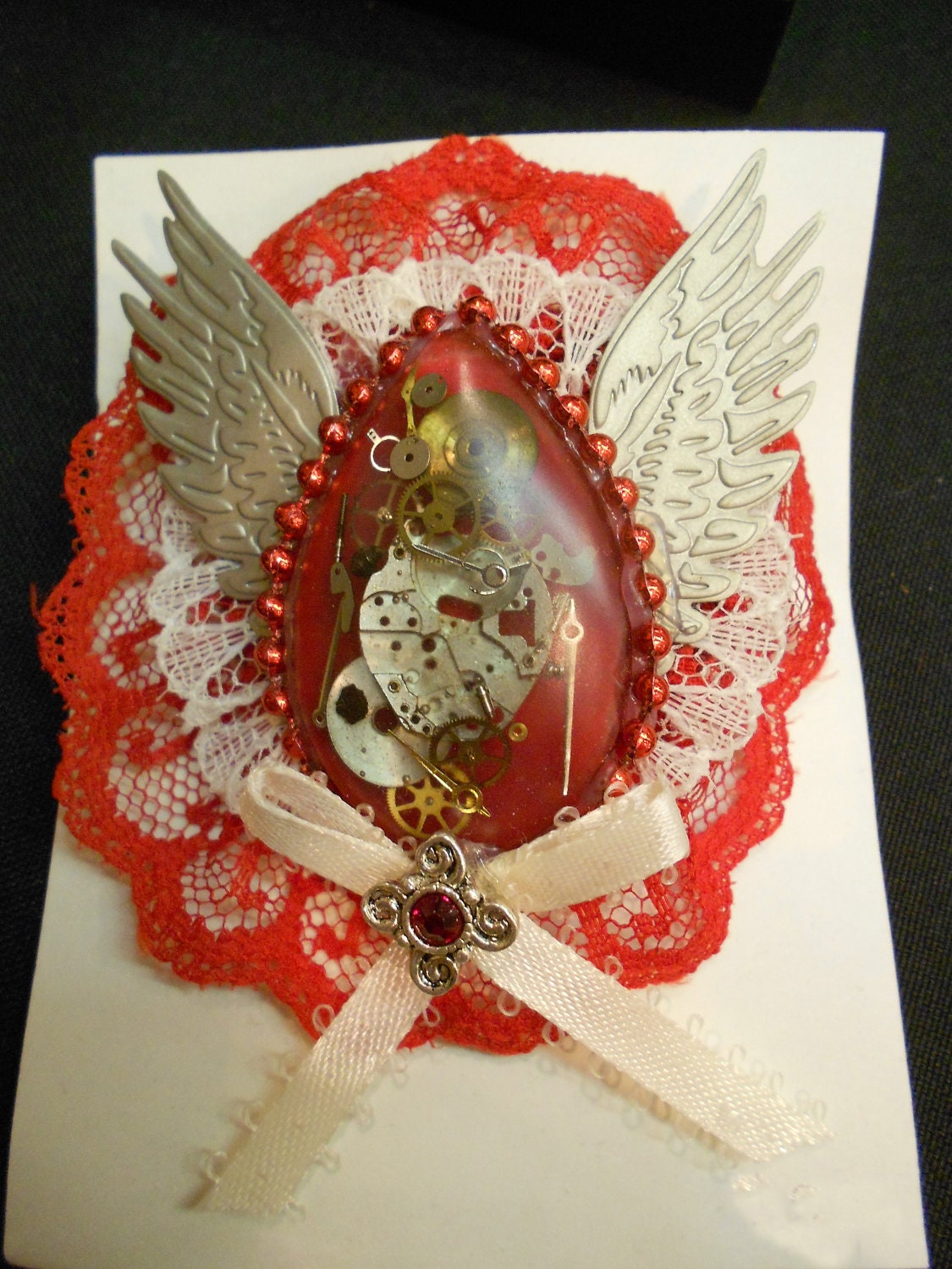 Clockwork Love Steampunk Brooch