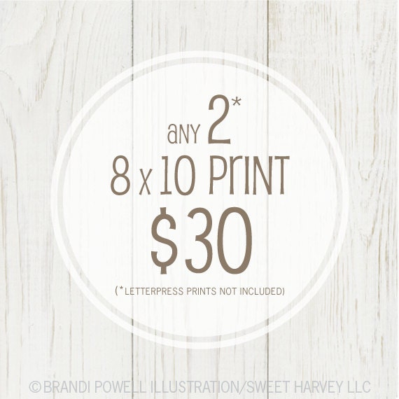 Package Deal: Any 2 Digital Art Prints 8 x 10 - Personalized Art, Nursery Art,Typography Poster, Inspirational Quote Print