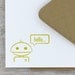Robot Note Card Set Letterpress Geekery - Fathers Day, Men - Bamboo Mustard Yellow, Techie, 10 pack (NRH03)