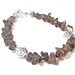 Smoky Topaz Stone Chip Bracelet, Beaded Bracelet, Handcrafted Bead Jewelry