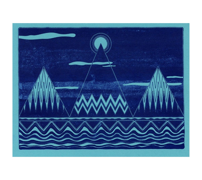 Pyramids - Riso Print
