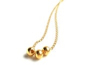 Gold  Necklace, Geometric Delicate 14K gold chain, Floating gold, simple jewelry, minimalist, under 35 - Daniblu